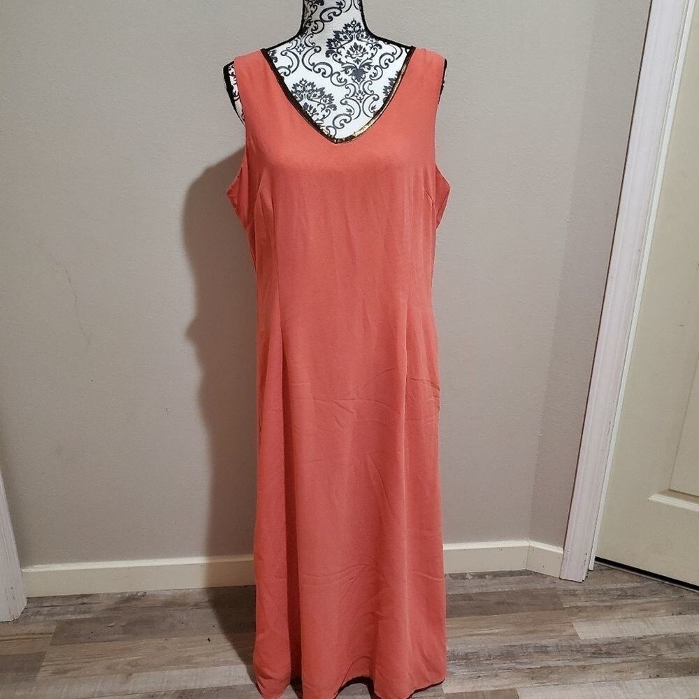Metro style peach colored size 16 maxi dress